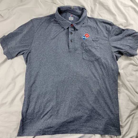 Dominos Gear Shirts Dominos Gear Adults Large Gray Polo Shirt Pizza